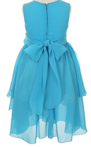 Little Girls Sleeveless Yoryu Chiffon Rhinestone Party Easter Flower Girl Dress3