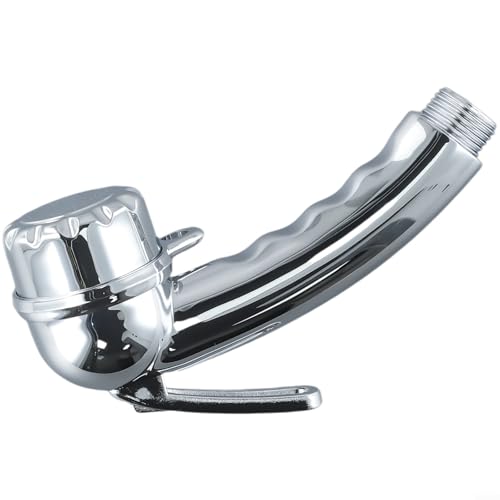Soffione doccia cromato con pulsante Start Stop 1/2 pollici, per camper, barca, campeggio, bagno, controllo del flusso d'acqua, leva automatica, design push forward