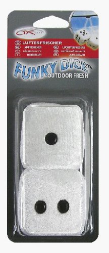 Kaufmann Neuheiten AZ-LUF-510 Funky Dice Lufterfrischer-Würfel, weiß