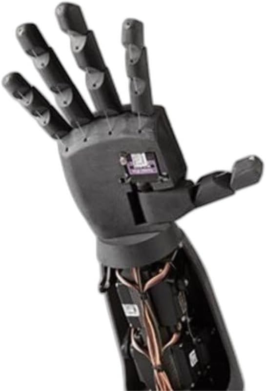 VAALI Robotic Hand DIY Kit (Black) – Plastic, Assembled with Software | 5-Finger Design, Programmable Servo Control | Ideal for STEM & Hobby Projects