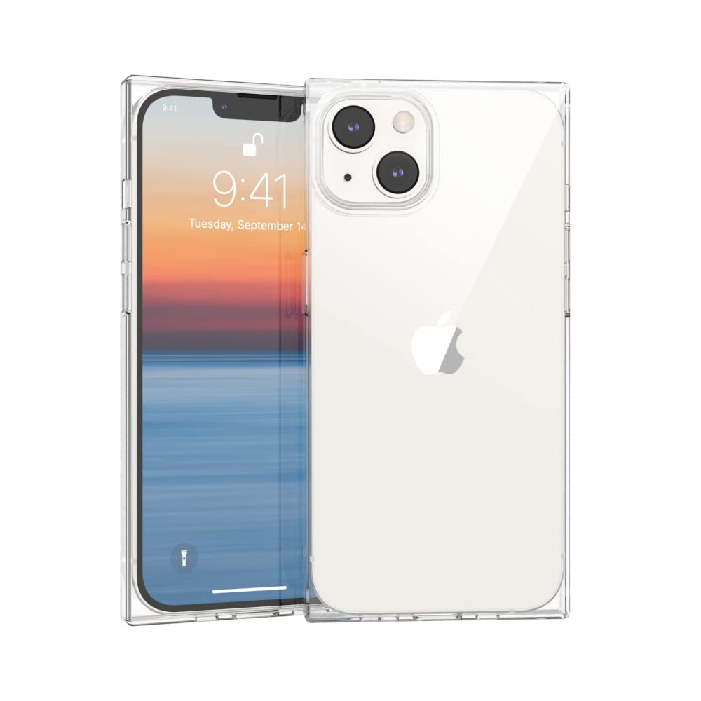 ANHONG Clear Square Case Compatible with iPhone 14 Plus 6.7 inch 2022, HD Clear Cover Enhanced Corners TPU Cushion, Shock-Absorption Soft TPU Case