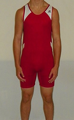 Russell Athletic Men's Wrestling Sprinter Singlet Extra Red/White X-Large #TOP1