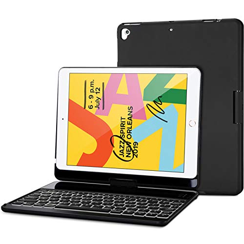 ProCase 360° Rotation Backlit Keyboard Case for iPad 10.2"(9/8/7th), Black