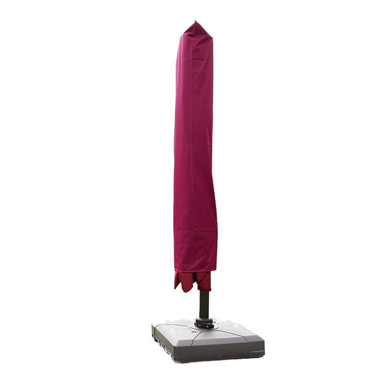 Copertura per ombrellone da esterno con cerniera, impermeabile e resistente ai raggi UV, con coulisse regolabile, colore rosso, ideale per ombrelloni da giardino e mercato