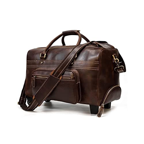 Travel Bags for Men, Duffle Bags for Men, Shoulder Bags, Mens Genuine Leather Handbags (Color : Brown)