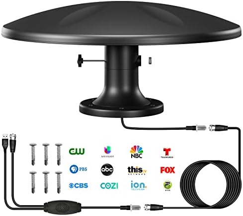 RV Antenna Amplified Long Range for Outdoor Camper Trailer Caravan Digital HD RV Antenna，Waterproof， Easy Installation - for Camper, RV Trailer Truck Caravan Boat (Black)