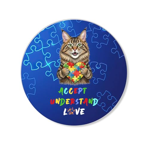 Ninety3POD Autism Awareness Maine Coon Accept Understand Love Acrylic Car