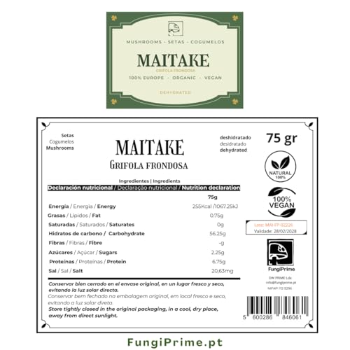 Miniatura 2 de Fungiprime Setas Maitake Deshidratadas Grifola Frondosa - Premium 100 Naturales, Calidad Gourmet Y Superalimento, Vegano, 75g