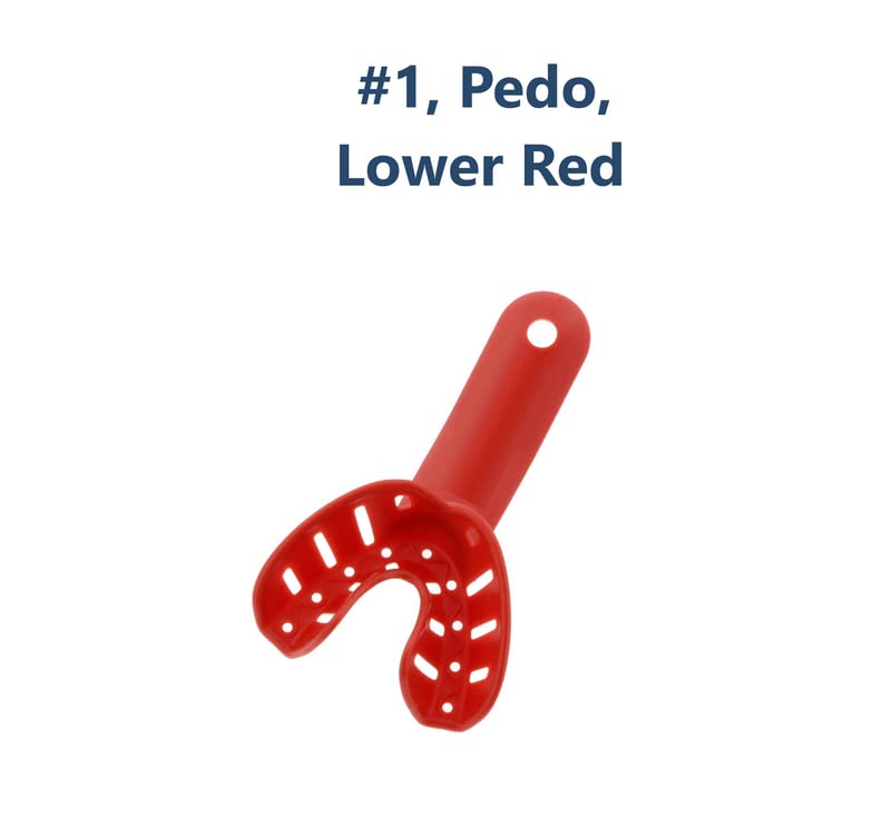 AmeriCan Goods 10/Pcs Dental DuraLock Plus Ortho Impression Trays Upper/Lower Dental Impression Tray for Adult/Children (#1Pedo Lower)