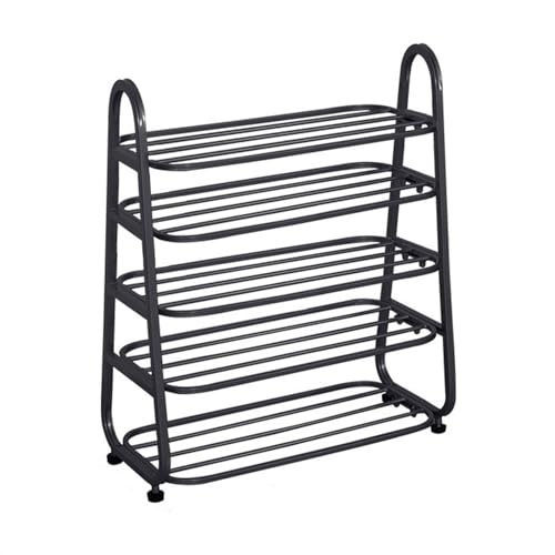 RENEESME Shoe Rack 3/4/5 Tier Shoe Racks for Entryway Hallway Closet, Free Standing Shoe Racks with Adjustable Foot Pads, Metal Shoe Storage Shelves Organizers Shoe Organizer Rack(60 * 25 * 80cm)