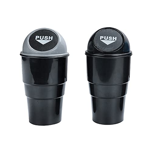 Tsukitoy 車用ゴミ箱?ダストボックス ポータブル おしゃれ フラップ式めくらごみ箱?コンパクト?小物入れ 車載用ゴミ箱 整理 収納? 水洗い可能? 2個セット ブラックとグレー