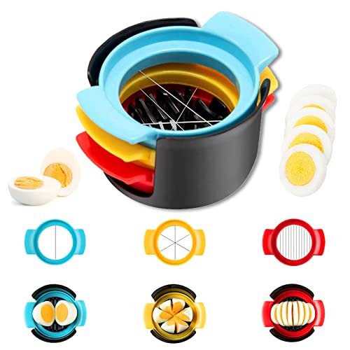 Cortador de Huevos, Divisor de Huevos de Acero Inoxidable 3 en 1, Adecuado Para Cortar Huevos Duros, Fresas, Kiwis