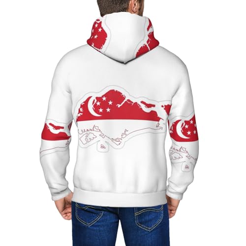 Sweat à capuche chaud Singapour imprimé graphique et cordon de serrage - 7