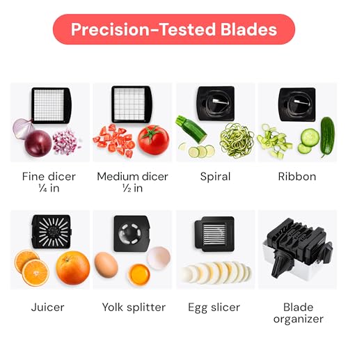 Image of Fullstar Vegetable Chopper & Mandoline Slicer for Kitchen - Food Chopper with Container, Cheese Grater, Home Essentials & Kitchen Gadgets (7 in 1, Black)