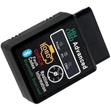 Car OBD2 Bluetooth Diagnostic Tool, Vehicle Code Monitoring Scanner, Fault Code Reset Clear Tools, Universal for iOS & Android & Windows Black