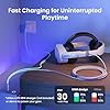 KIWI design Comfort Head Strap Accessories Compatible with Oculus/Meta Quest 2 and Link Cable with Charging 16FTUSB 3.0 to USB C Link Cable with 5Gbps Super Speed for Extended Gameplay, White