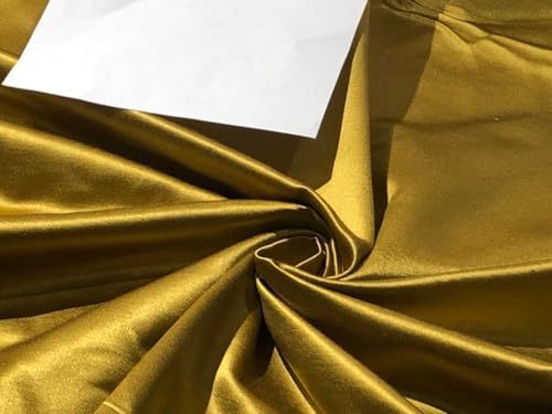 Soie de coton or métallisé kaki noir | Tissu de luxe pour haute couture