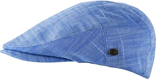 Men's Thick Cotton Summer Newsboy Cap SnapBrim Ivy Driving Stylish Hat (Lt.Blue Heather-4020, S/M)