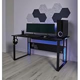 RS Gaming™ Mergence 60"W RGB Gaming Computer Desk with 10 Acoustic Panels, Black