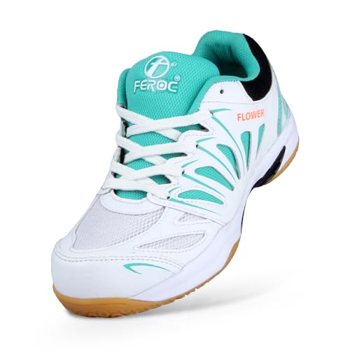 Image of FEROC Kids Badminton Shoes (Non Marking) Active Grip Lightweight & Durable Sole for Boys Girl Kids