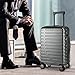 EMPSIGN Carry On Luggage with Spinner Wheels, Hard Shell Carry-On Expandable Suitcase 21x14x9 Airline Approved & Built-in TSA Lock, Durable Travel Rolling Suitcase, Carry-On 20-Inch, Dark Grey