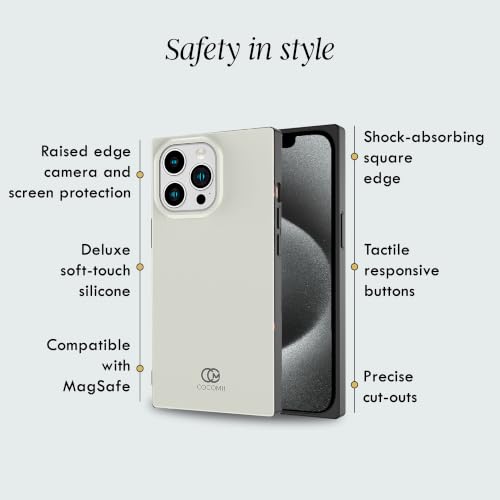 Image of COCOMII Rectangle for iPhone 15 Pro Max Case, Glossy Bone