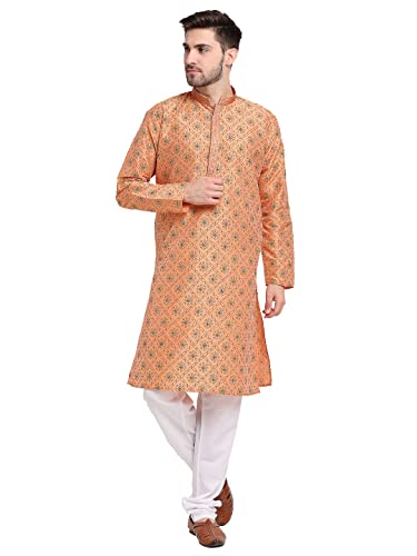 Image of Jompers Mens Coller Embroidered Printed Kurta Pyjama.