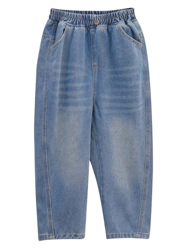 Kids Girls Boys Fashion Denim Pants Outdoor Skateboarding Sweatpants Elastic Waistband Toursers with Pockets4