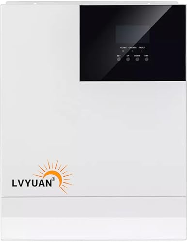 LVYUAN Inversor de cargador híbrido solar todo en uno incorporado Inversor de corriente de onda sinusoidal pura de 3000 W 24 V y controlador solar