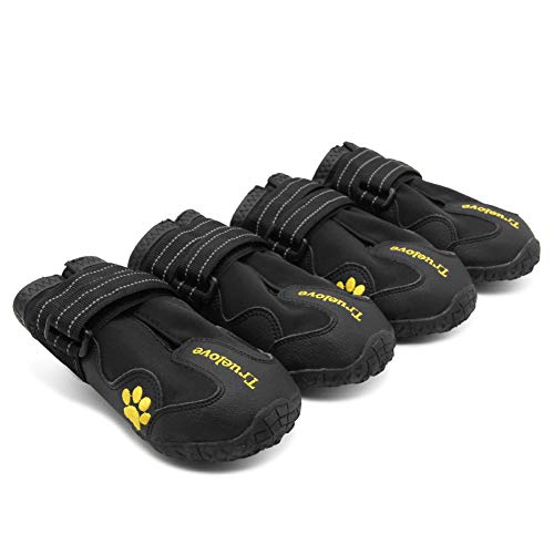 MOKCCI Truelove Pfotenschutz Hundestiefel,Wasserdicht Hundeschuhe mit Reflektierenden Riemen für Kleine, Mittelgroße und Große Hunde