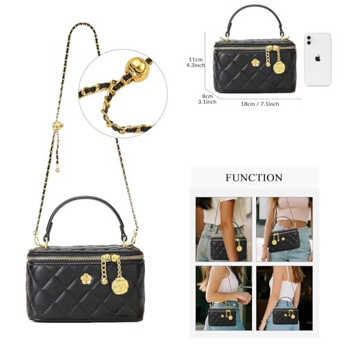 Small Quilted Square box crossbody bag and Satchel Purse For Women Designer Mini Top Handle Pouch Tote Handbag3