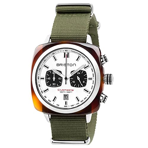 BRISTON Green Clubmaster Sport Nylon Chronograph Watch 17142.SA.TS.2.NGA