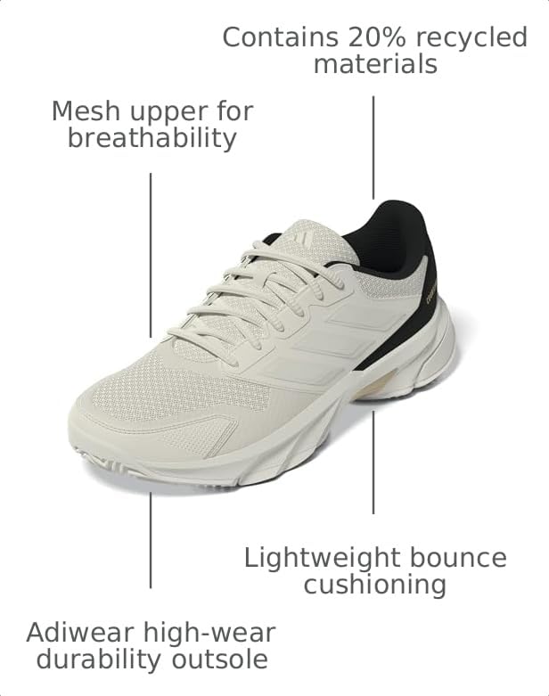Image of adidas Womens Courtjam Control 3 Tennis Sneakers Shoes - White