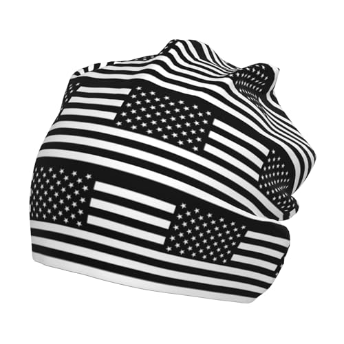 The Black American Flag Children Hip Hop Knitted Hat Kids Elastic Leisure Knit Cap Warm Sleep Beanies