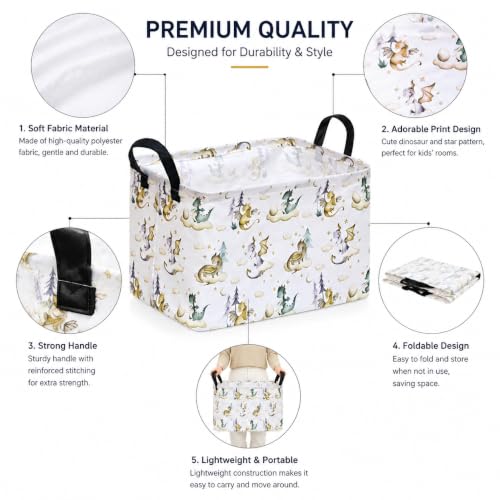 Image of Rec Toy Box Chest Kids Hamper Storage Basket Collapsible Organizer Bin Gift Baskets for Home /Dorm /Kitchen /Pet /Office /Closet /Shelf
