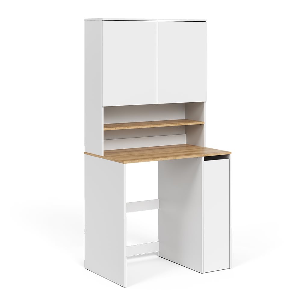 Vicco Armoire Machine à Laver Viktor, Blanc/Artisan, 93.6x88.2cm | 2 pièces avec étagère, convient pour le rangement de lessive et de serviettes