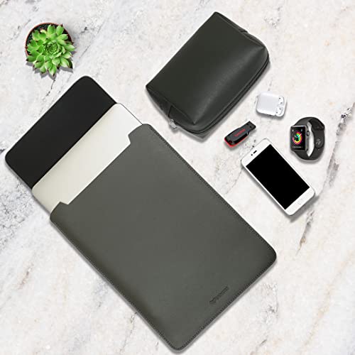 Image of Enthopia MacBook Sleeve and Pouch Compatible with 2022-2018 MacBook Air 13 A2337 M1 A2179 A1932 / MacBook Pro 13 A2338 M1 A2251 A2289 A2159 A1989 / 14 inch A2442 - Olive Green