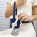 Portable Beverage Cup Foldable Holder Carrier (2 PCs Set), Tainada Reusable Drink Sleeve Handle Carry Strap for Coffee, Bubble Tea, Hot & Cold Drink with Integrated Straw Holder (Navy Blue)