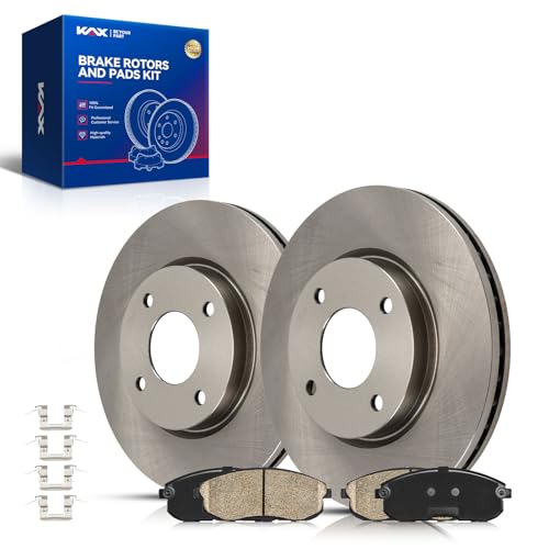 Image of KAX Front Brake Kit, OE Brake Rotors and Ceramic Brake Pads | Fits Nissan Sentra 2007-2012 2.0L, Nissan Versa 2009-2012 1.8L, 2007-2008, Nissan Cube 2009-2014, Automotive Replacement Brake Kit