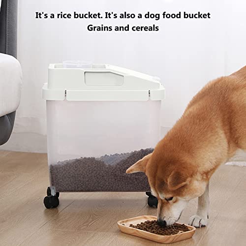 Large Capacity Food Storage Containers With 1 Measuring Cup And 4 Wheels, 20Lb Rice Container, Airtight Dry Storage Bins With Lids For Rice, Cereal, Flour, Bpa Free Plastic Sealed Holder Bin Dispenser #TOP5