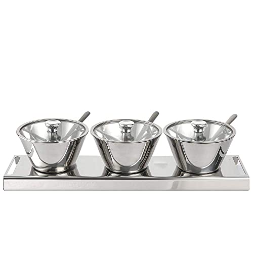 Stainless Steel Sugar Bowl With Lid And Spoon Sugar Containers For Countertop #TOP4