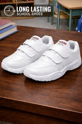 Image of HOOH Kids Unisex School Shoes Double Hook and Loop Strap Long Lasting