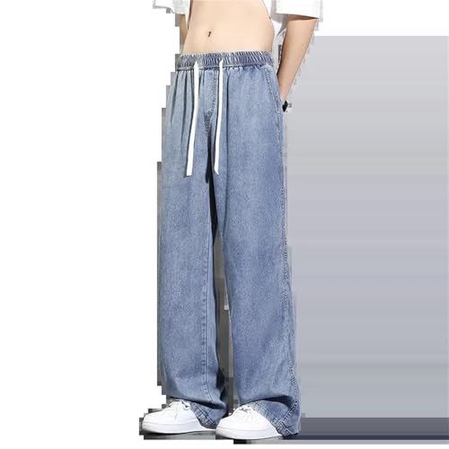 Mens Jeans Spring Summer Vintage Washed Wide Leg Loose Casual Straight Denim Pants Trendy Fashion3