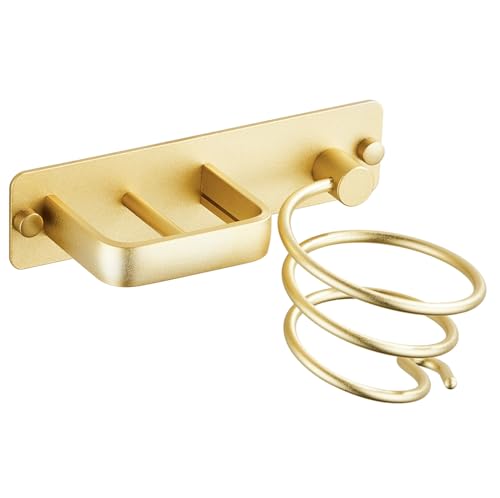 YUET Porte Sèche Cheveux, Support de Lisseur avec Range-Câbles, Support Mural en Métal pour Ranger Le sèche-Cheveux, Le lisseur, Les brosses à Cheveux et...