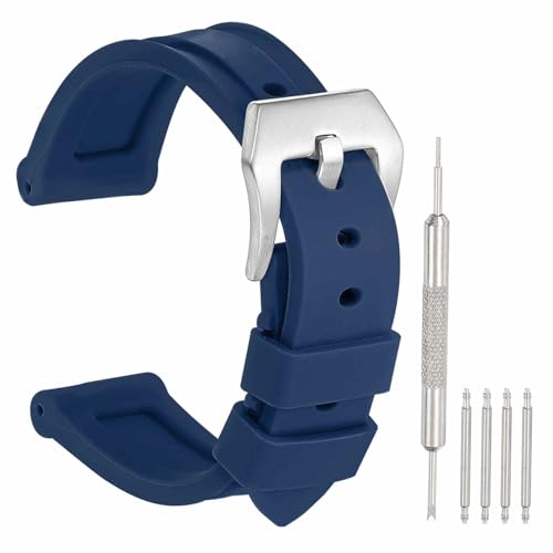 Correa de reloj de silicona suave tipo H altamente flexible con cierre de acero