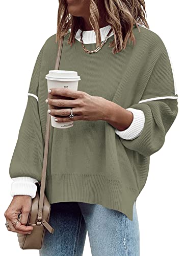 Image of Womens Oversized Sweaters Fall 2026 Fashion Clothes Colorblock Knit Tops