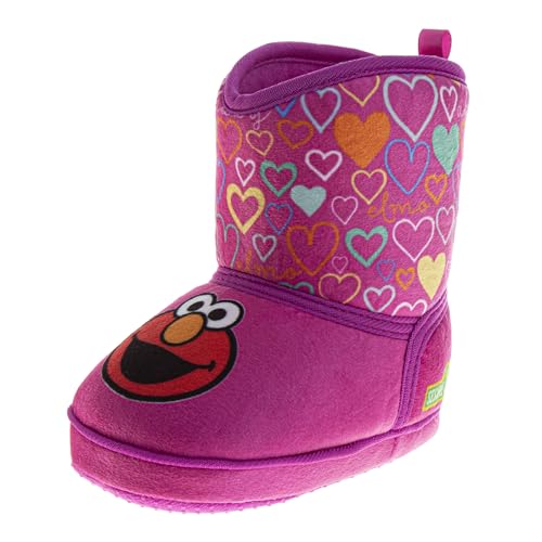 Image of Sesame Street Slippers for Girls and Boys Elmo Cookie Monster Big Bird Abby Slipper Boots Warm Fluffy House Shoes Sizes: 3-4 Infant 5-10 Toddler