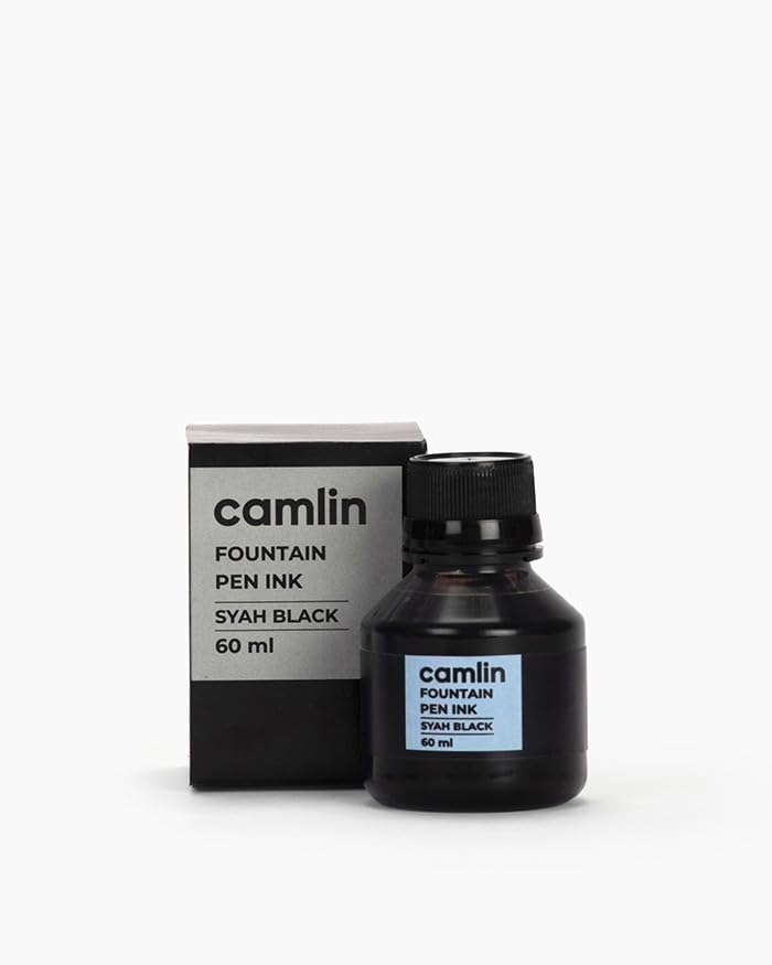 Image of Camel Fountain Pen Ink - Syah Black | Smooth Flow Writing Ink for Fountain Pens | Rich Colour, Smudge-Free & Long-Lasting | Ideal for School, Office & Calligraphy