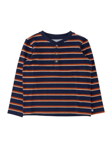Image of RUGGEDBUTTS Baby /Toddler Boys Long Sleeve Henley Tee - Knit Henley Shirt | 4-Way Stretch Fabric, Button-Up Placket, Fade And Snag Resistant, Lightweight Unlined Design, Monogram Ready