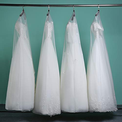 xinchenglove Long 160cm 180cm Transparent Soft Tulle Dust Cover for Home Clothes Wedding Dress Garment Bridal Gown Protector Mesh Yarn AC017 (160x120cm)